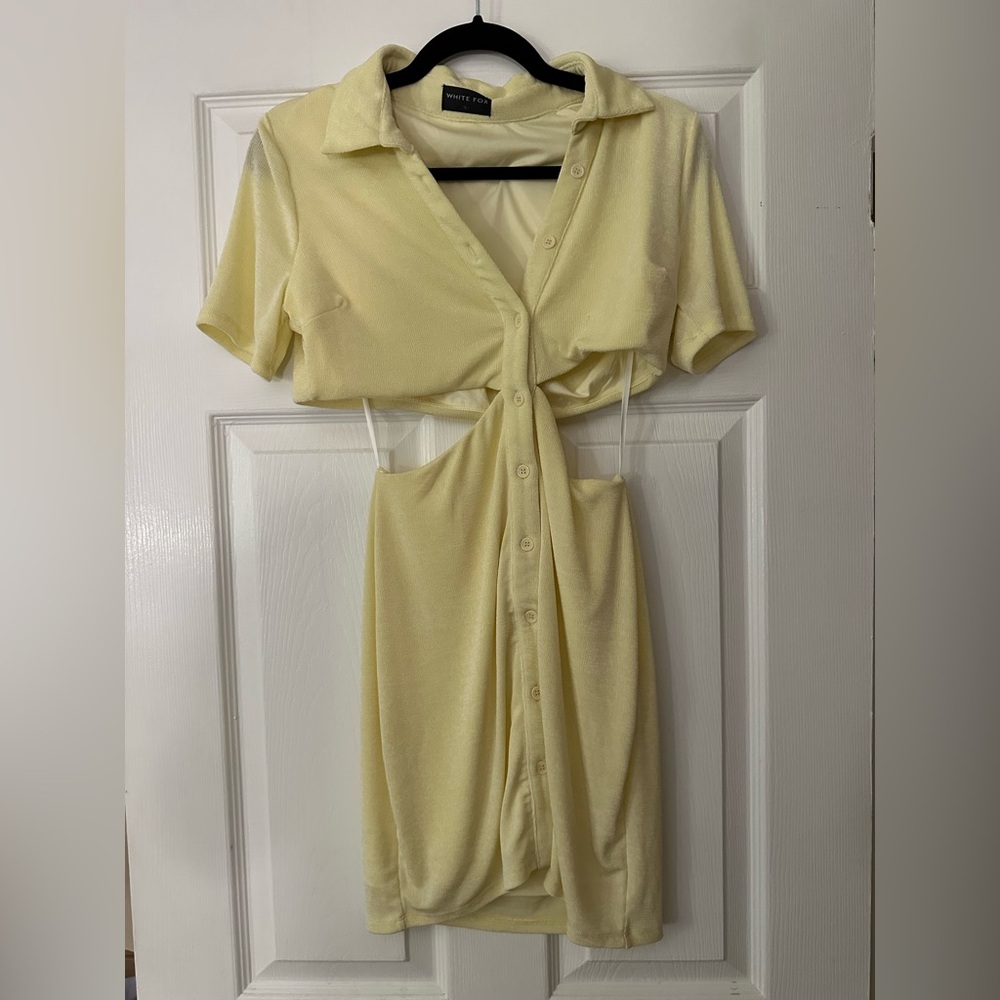 White Fox Boutique Asymmetrical Yellow Dress
